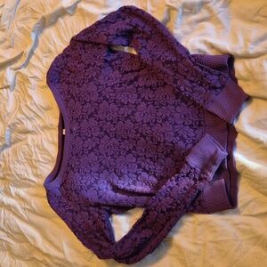 Aeropostale Violet Floral Lace Top